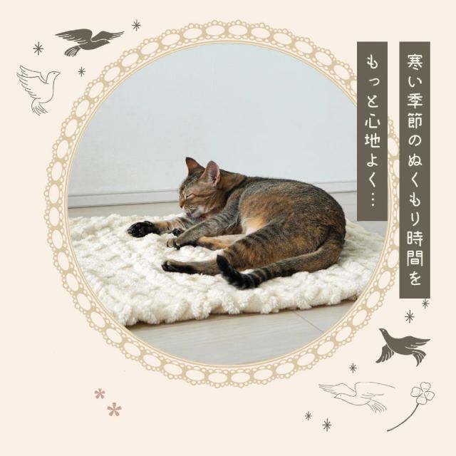 猫用ブランケットマット　アイボリー